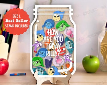 Personalized Disney Inside Out Reward Jar for Kids, Disney Feeling Reward Jar For Classroom, Back to school Gift, Colorful Classroom Decor