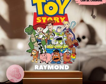 Personalized Night Light Custom Name Gift, Disney Pixar Toy Story Night Light, Disney Family Toy Story Room Decor,  Birthday Gift For Kids