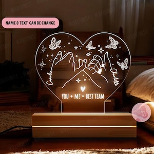Personalized Bestie Night Light, Custom Bestie Gifts, BFF Gift, Best Friend Birthday Gift, Friendship Gift, Gift for Bestie, Acrylic Light