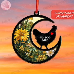 Huhn Gedenk Suncatcher, Haustier Verlust Suncatcher, Trauer Huhn Verlust Geschenk personalisiert mit Namen Suncatcher Geschenke für Hühnerliebhaber