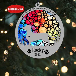 Personalisierter Hund Erinnerungs-Sonnenfänger, Regenbogen-Brücke, Haustier-Erinnerungs-Sonnenfänger, Verlust des Haustier-Sympathie-Geschenks, handgemachter benutzerdefinierter Name-Hundedekor