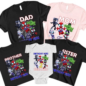 Superhero Shirt, Superhero Birthday Party, Birthday Superhero, Matching Family T-Shirt, Superhero Family Shirt, Superhero Custom Shirt P89