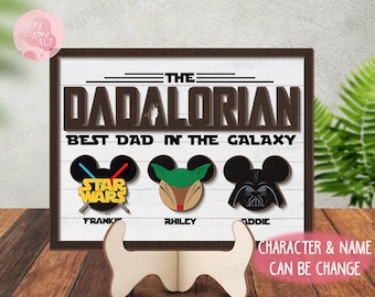 Personalized Star Wars Dadalorian And Kids Name Wooden Sign, Custom First Father's Day Gift Ideas, I Am Their Father Sign, New Dad Gift