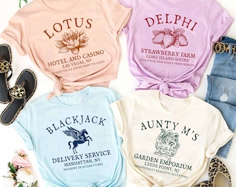 Bijpassende shirts van Percy Jackson, Blackjack Medusa Delphi aardbei shirt Griekse mythologie, kamp halfbloed halfbloed T-shirt, shirt boekenliefhebber cadeau