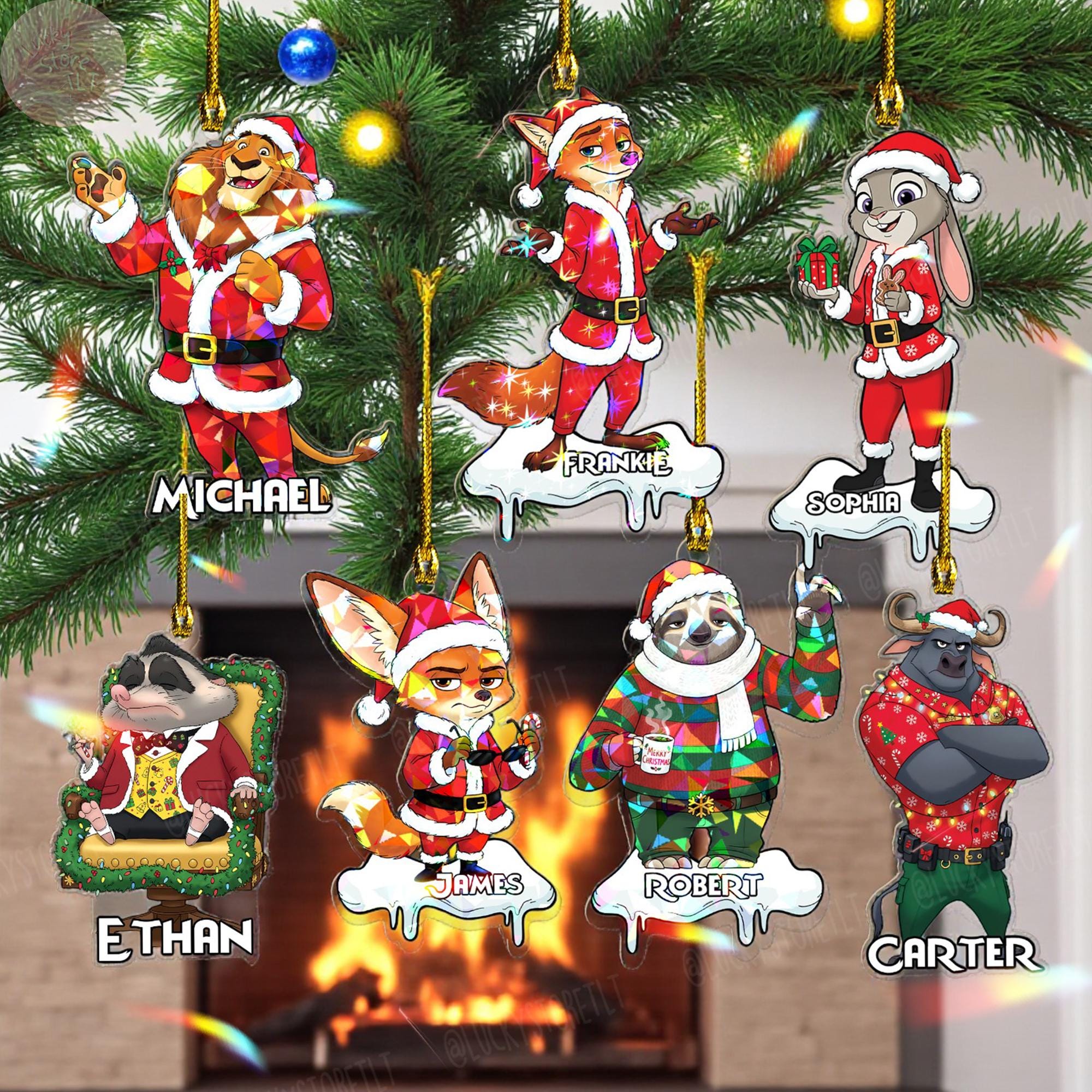 ディズニー ズートピア オーナメント 2025、名前入り動物キャラクター