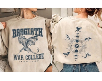 Vierde vleugel dubbelzijdig sweatshirt, Basgiath War College shirt, Basgiath War College cadeau, vierde vleugel shirt, leesgrage Dragon Rider shirt