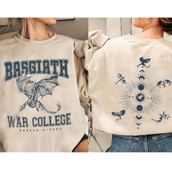 Dragon Wing Double-Sided Sweatshirt, Basgiath War College Shirt, Basgiath War College Gifts, Fantasy Wing Shirt, Bookish Dragon Rider Shirt