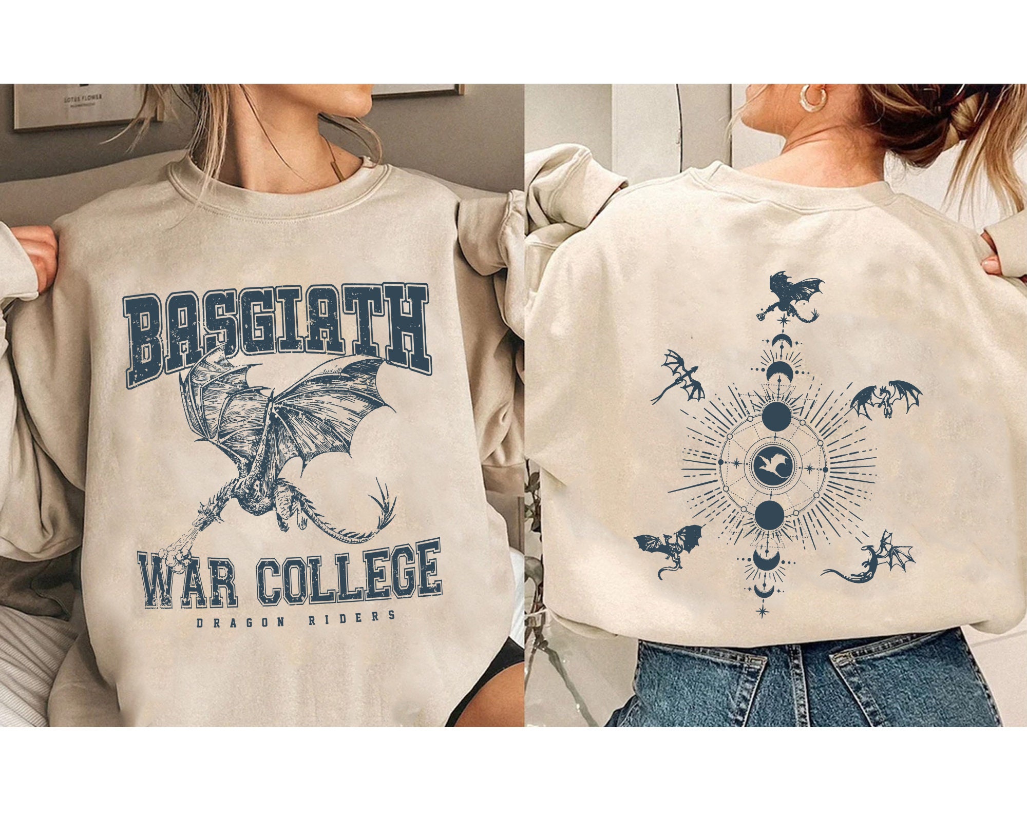 Fourth Wing Double-sided Sweatshirt, Basgiath War College