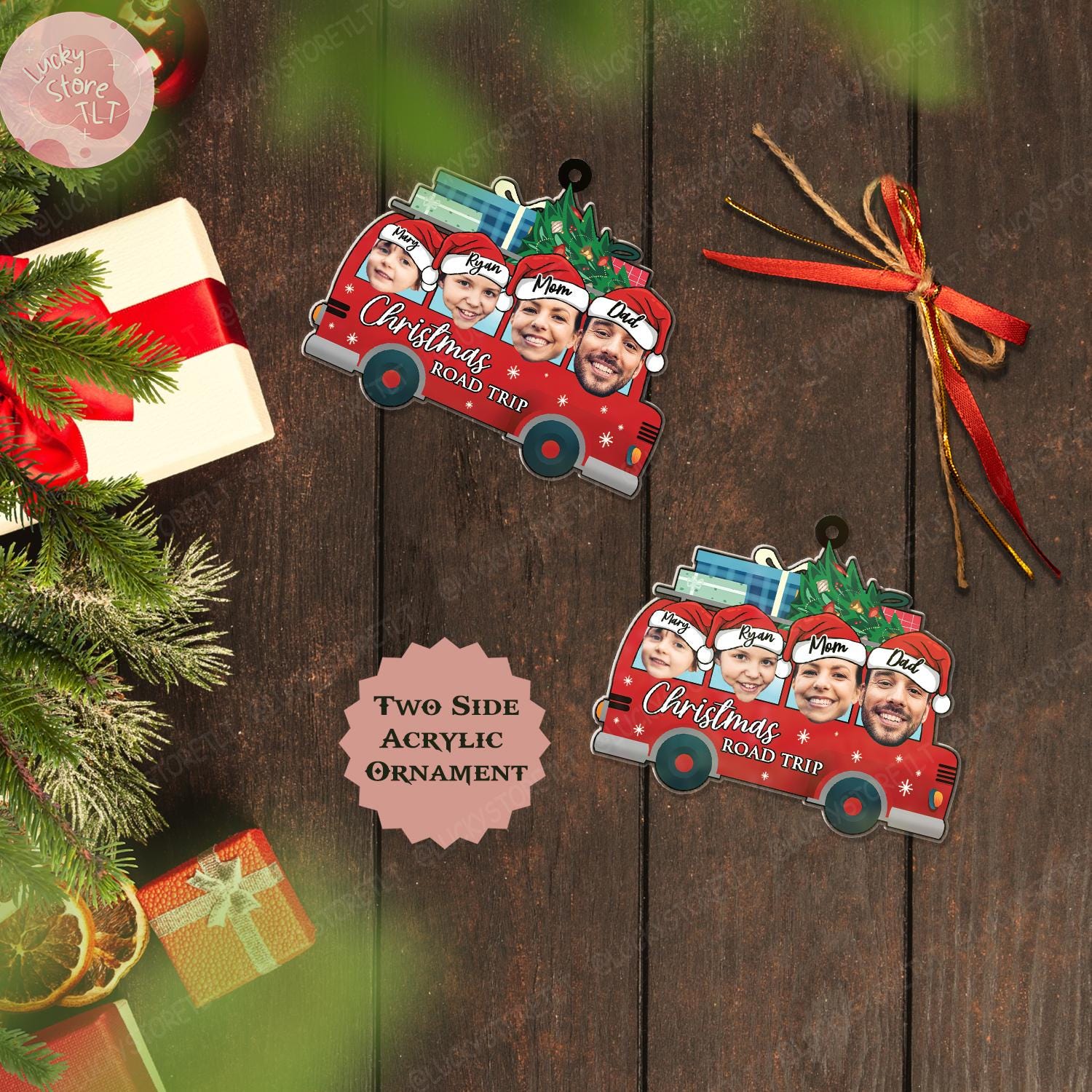 Personalized Photo Ornament Gift - Custom Acrylic Keepsake - Family