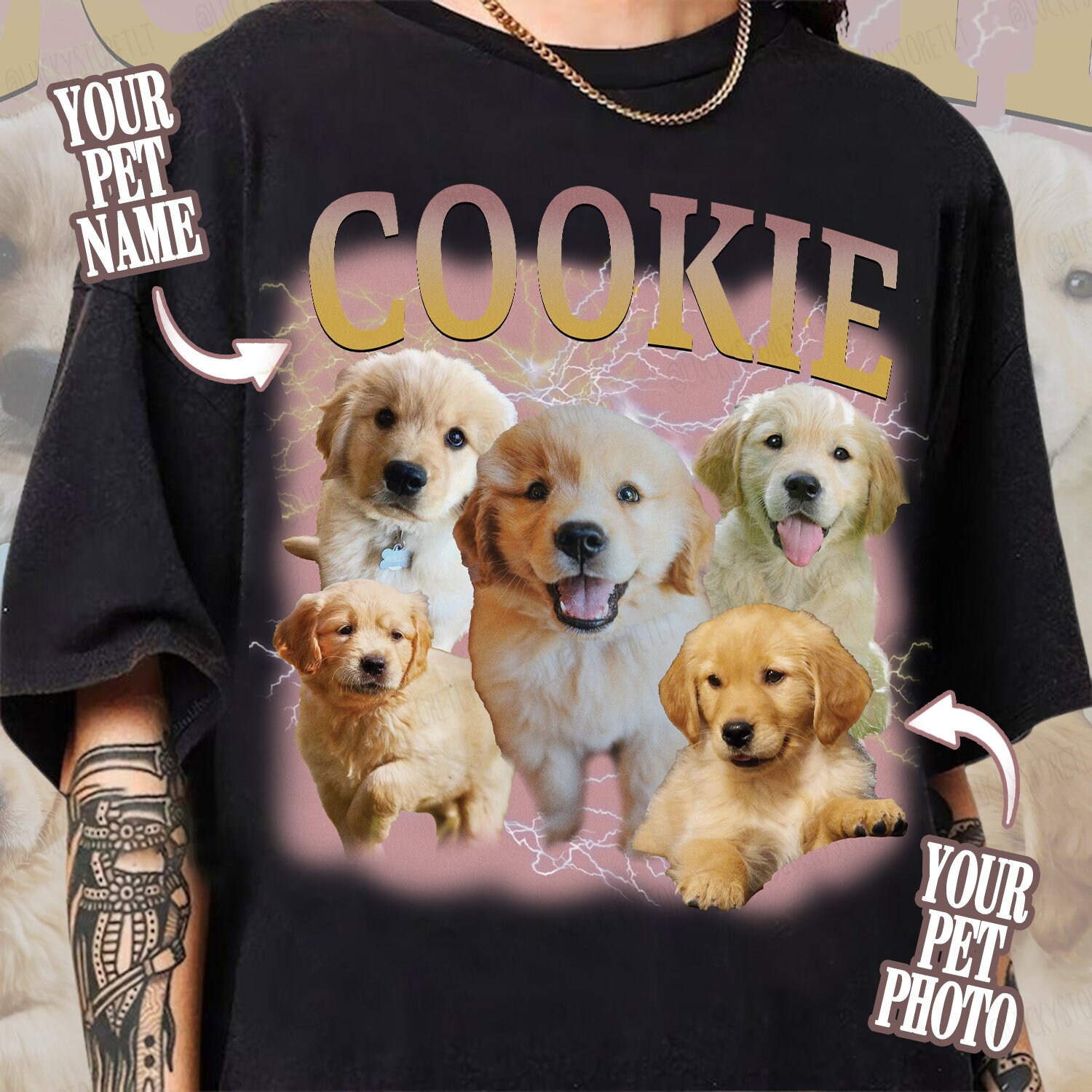 Discover CUSTOM Bootleg Rap PET Shirt, Custom Pet, Custom Photo - Vintage Graphic 90s Tshirt