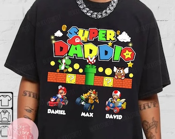 Custom Super Daddio Shirt, Personalized Super Daddio Kiddo Family Matching Shirt, Super Daddio Tee, Super Kiddo Shirt, Fathers Day Dad Shirt