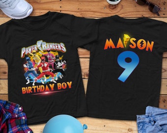 Custom Super Hero Birthday Shirt, Personalized Family Birthday Shirt, Ranger Baby Boy Birthday Gift, Group Matching Birthday Party Gift 2024