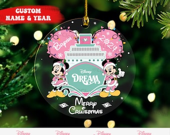 Disney Trip 2023 Ornament,Mickey and Friends Disney Christmas Ornament,Custom Cruise Line Mickey Ears Ornament,Family Cruise 2023 Ornament