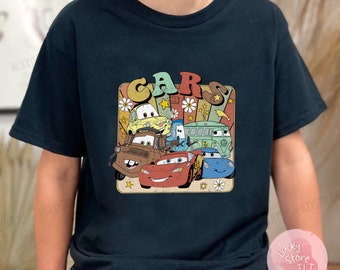 Vintage Lightning Mc Queen Shirt, Disney Cars Shirt für Kinder, Disney Cars Shirt, Cars Familien Urlaub Shirt, Limited Cars Passendes Shirt