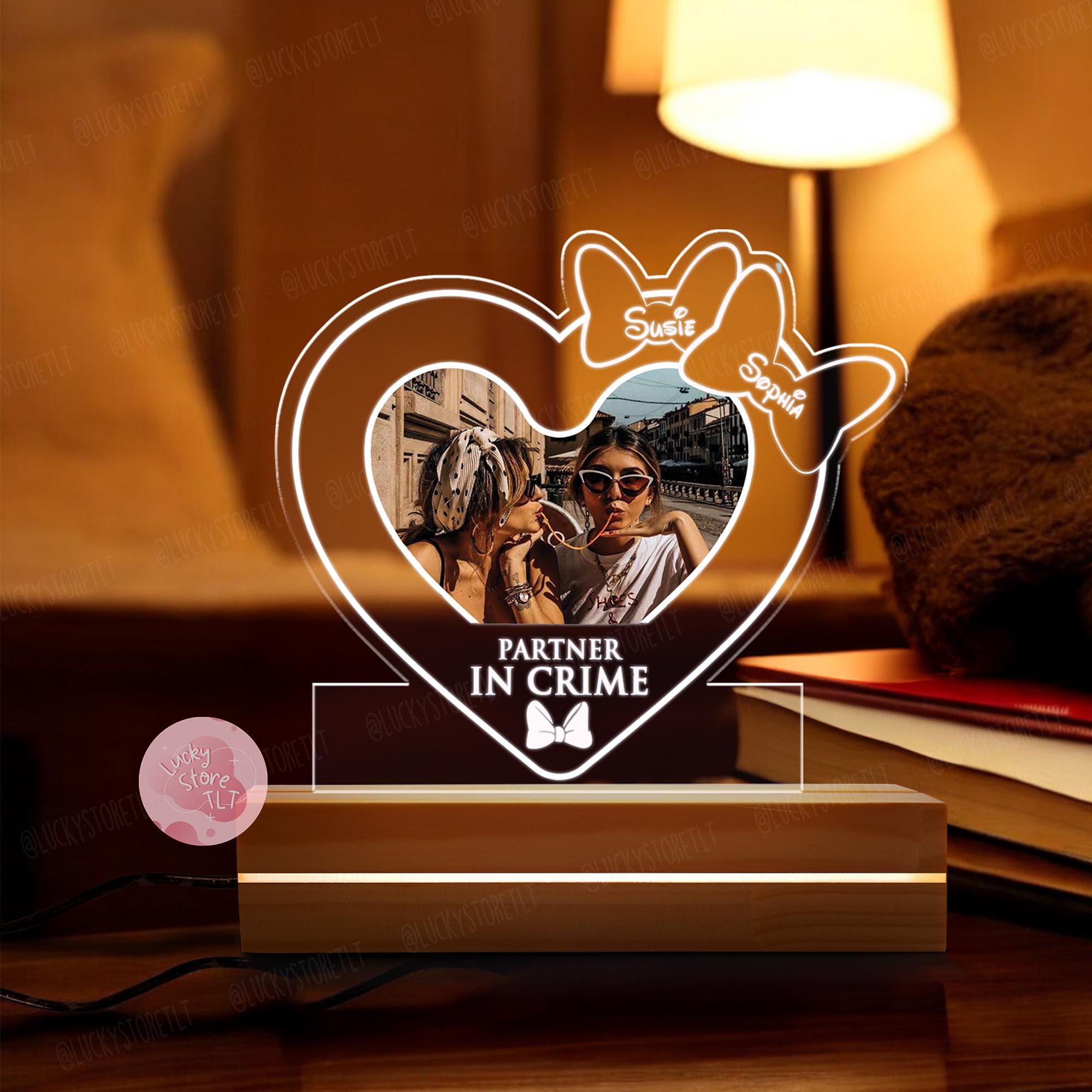 Regali per la zia Targa acrilica personalizzata con luce LED Regalo personalizzato per la zia Luce notturna a LED Regalo per la zia Lampada notturna