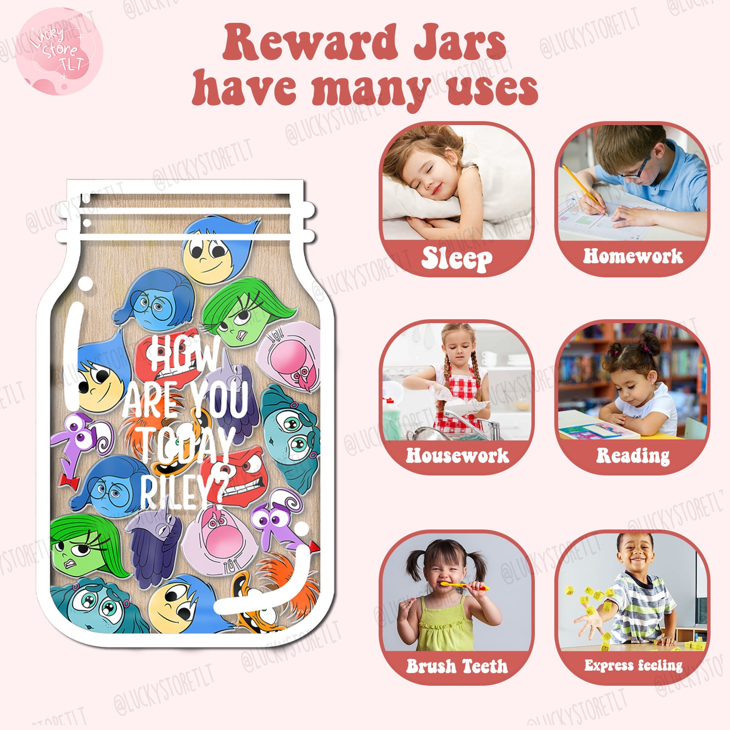 Tabellone Ricompense Bambini, CIYIN Reward Jar With Tokens, Vaso Ricompensa per Comportamento,Barattolo Di Incentivo Comportamentale,Adatto per Insegnanti in Classe,a Casa e a Scuola