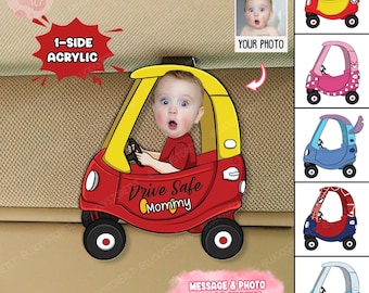 Drive Safe Daddy - Custom Disney Acrylic Car Visor Clip, Custom Photo Car Decoration, Disney Father's Day Gift, Disney Character Car Visor
