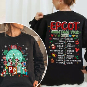 2 Sides Christmas Disney Epcot Sweatshirt, Disney Epcot Christmas Shirt, Disney Epcot Shirt, Disney Epcot 2023, Disney Christmas 2023 Shirt