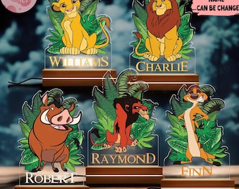 Personalized Night Light Disney Kids Custom Name Gift, Custom The Lion King Gift For Kids, Kids Name Birthday Gift, All Character Led Lamp
