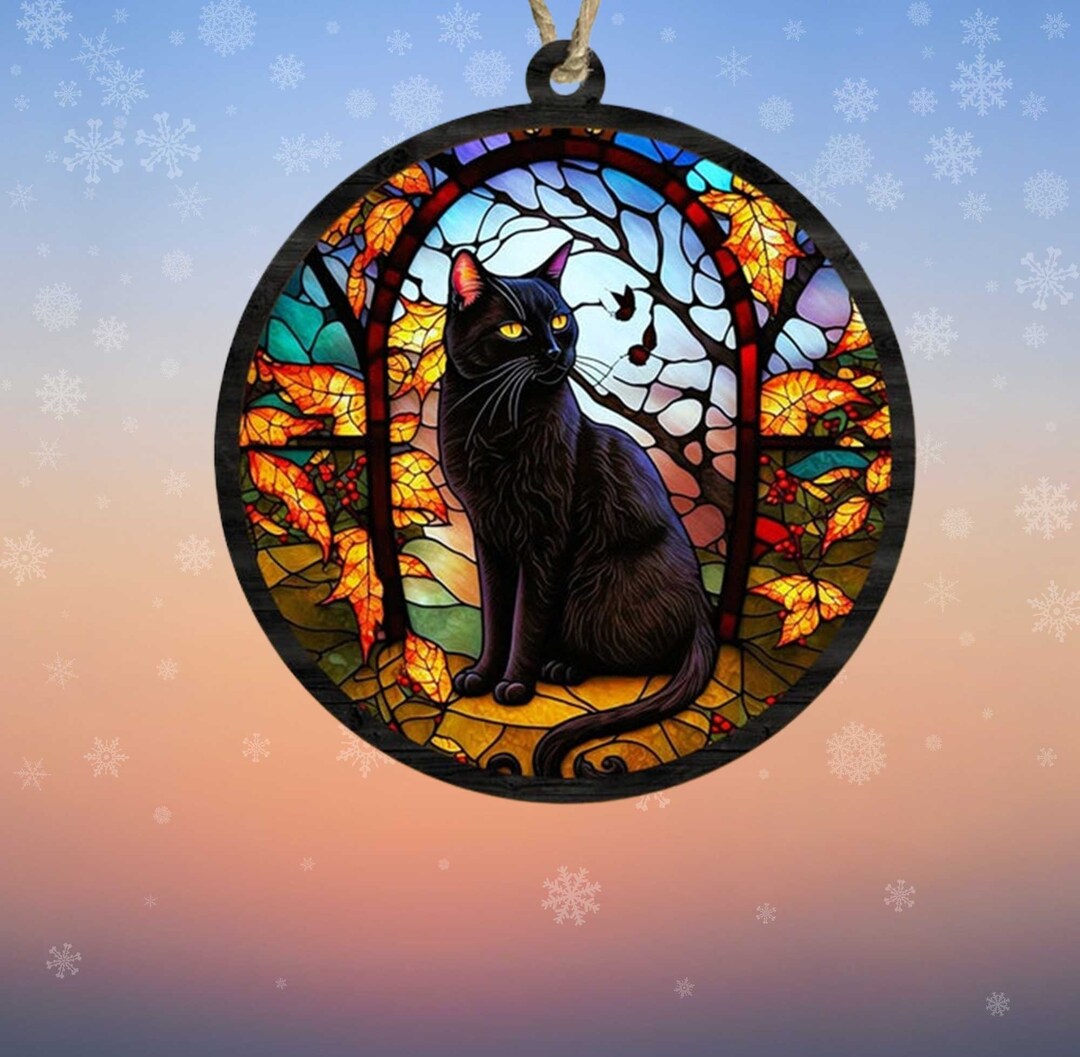 Personalized Cat Memorial Suncatcher Ornament, Loss of Pet Sympathy ...