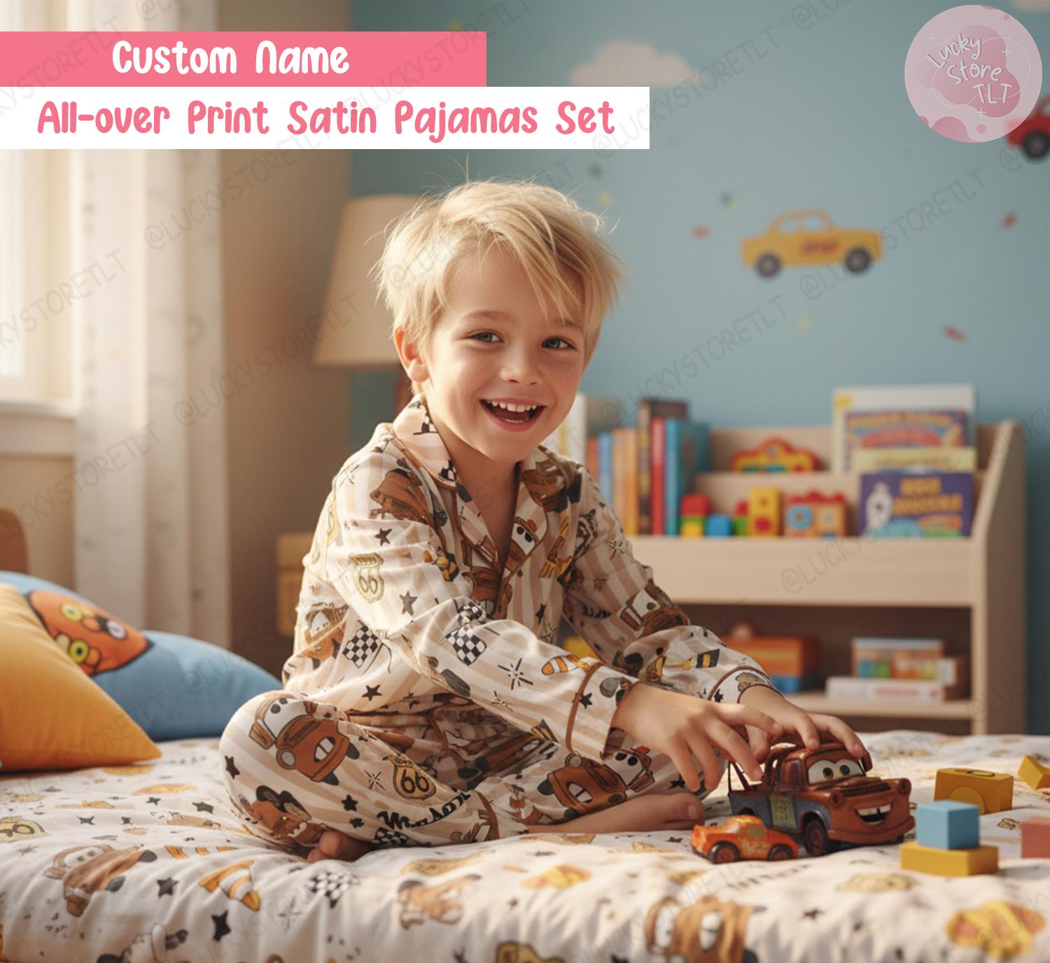 Personalisierter Tow Mater MC Queen Pyjama Set, Benutzerdefinierte ...