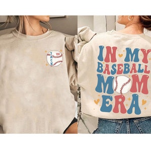 In My Baseball Mom Era 2 Sided Shirt, Custom Baseball Mom Shirt, Custom Baseball Numbers shirt, Mother's Day Gift For Baseball Lover image 3