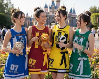Personalized Wizard House Tennis Dress, Custom Name Magic School Outfit, Four Houses Dress, Disneyland Trip Outfit, Fantasy Cosplay Gift