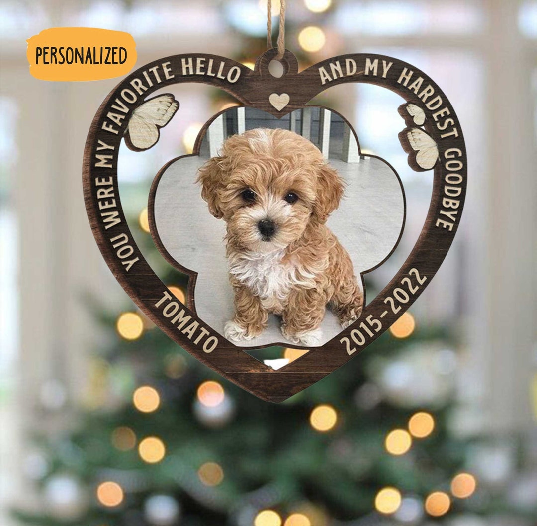 Custom Photo We're Always With You - Memorial Personalized Custom Heart Glass Ornament - Sympathy Gift, Christmas Gift For Pet Owners, Pet Lovers