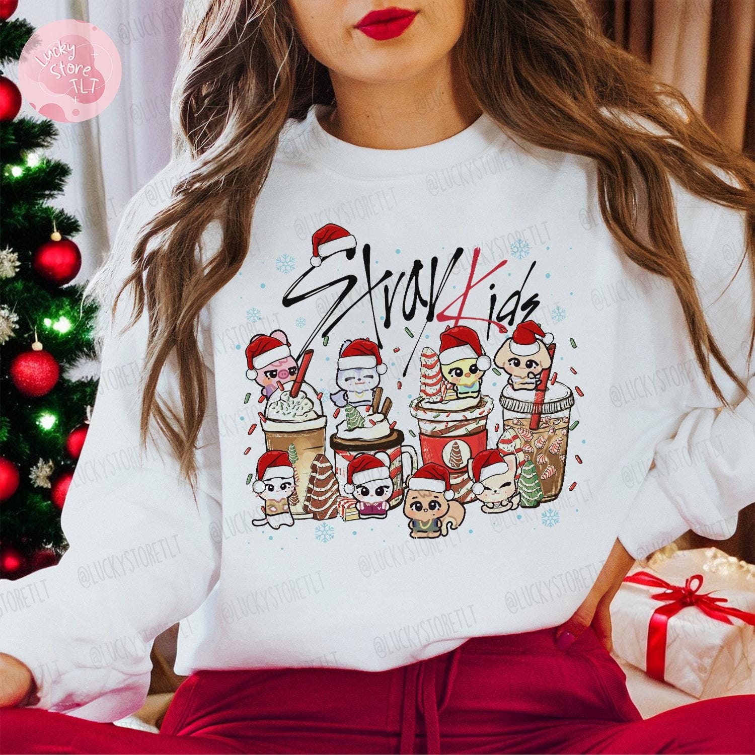 Christmas Stray Kids Member Group, SKZOO Characters Sweatshirt