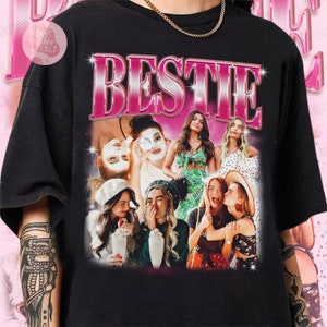 Chemise bootleg Bestie vintage personnalisée, chemise personnalisée votre propre idée bootleg, t-shirt rap bootleg meilleur ami, cadeau d'anniversaire BFF, cadeau EVJF