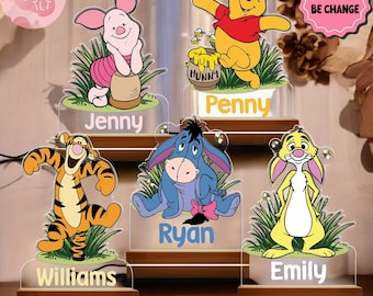 Personalized Night Light Pooh Bear Custom Name Gift, Custom Name Disney Winnie The Pooh Night Light, Baby Gifts Birthday, All Character Lamp