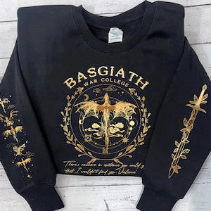 Fourth Wing Sweatshirt, Basgiath War College, Dragon Rider, Xaden Riorson, Violet Sorrengail, Riders Quadrant, Fantasy reader, Bookish Shirt image 1