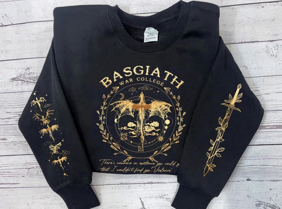 Tシャツ・カットソー DAKS HAYDON Square Baroque Decorated Calfskin Navy Bifold Wa Fourth Wing Sweatshirt, Basgiath War College, Dragon Rider