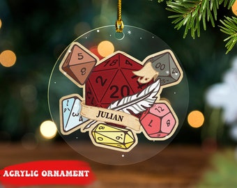 Dnd Classes - Ornement acrylique personnalisé personnalisé - Noël, cadeau de nouvel an pour les amateurs de jeux de société, classes de personnages pour les donjons