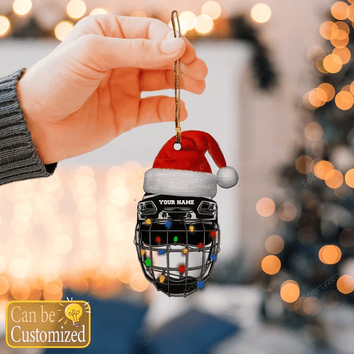 Hockey Christmas Ornament Hockey Helmet Ornament Best Xmas Tree Decora - Prideearth