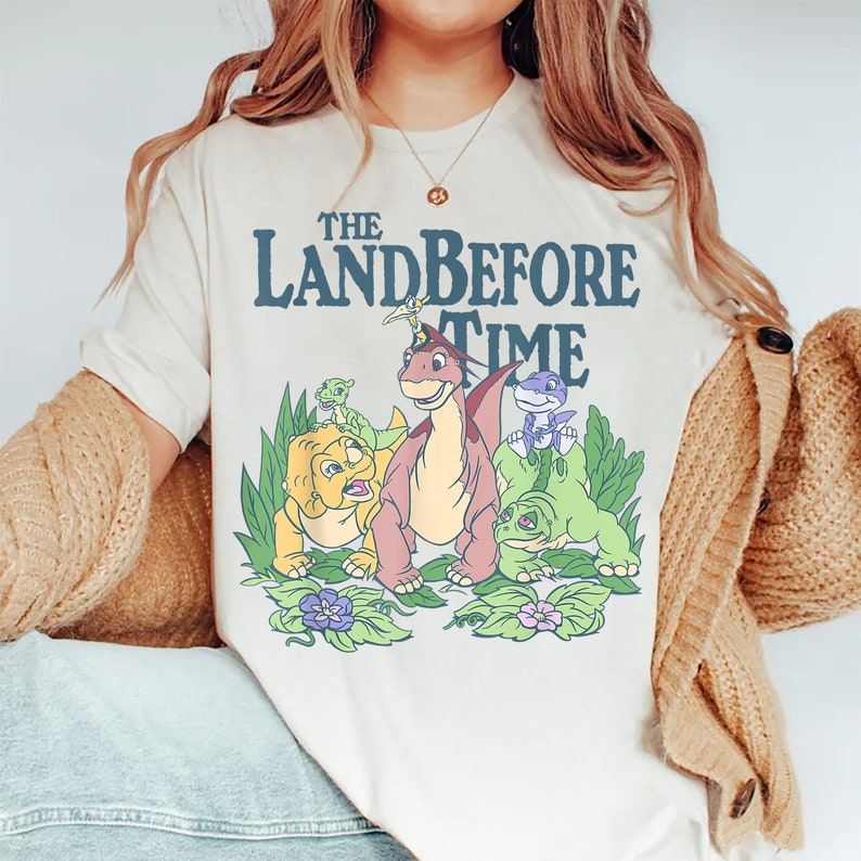 The Land Before Time Pastel Dinosaur Friends Shirt, Land Before Time Party Shirt, Land Before Time Decor Shirt, Dinosaur Party Shirt image 1