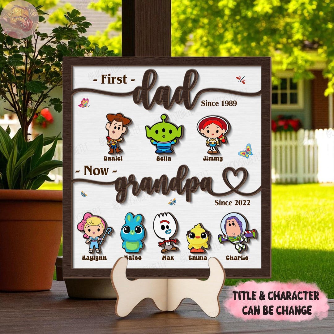 Personalized Disney First Dad Now Grandpa Ever Wooden Sign, Custom ...