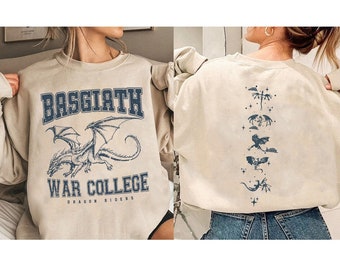 Fourth Wing Double-Sided Sweatshirt, Basgiath War College Shirt, Basgiath War College Gift, Fourth Wing Shirt, Bookish Dragon Rider Shirt