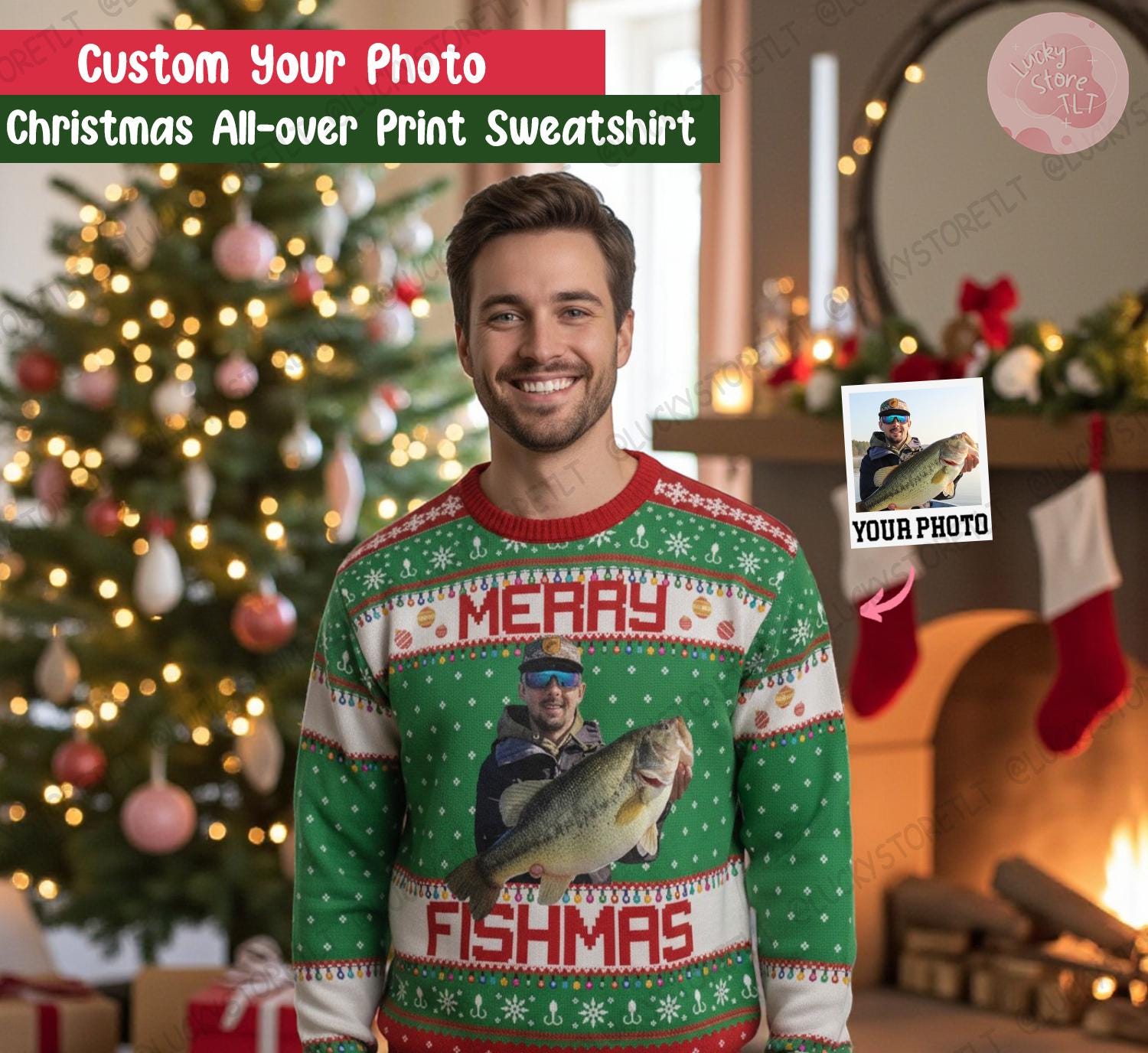 Felpa Merry Fishmas Pesca - Brutto Natale A Tema Pescatore - Uomo Donna