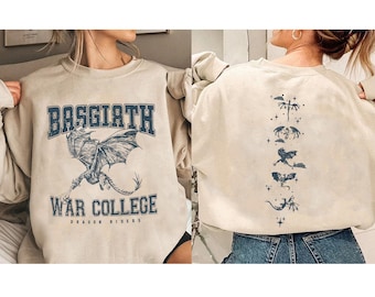 Vierde vleugel dubbelzijdig sweatshirt, Basgiath War College shirt, Basgiath War College cadeau, vierde vleugel shirt, leesgrage Dragon Rider shirt