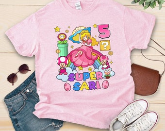 Personalized Super Princess Peach Birthday Shirt | Princess Peach Shirt | Super Mario Family Shirt, Birthday Girl Shirt, Princess Baby Shirt