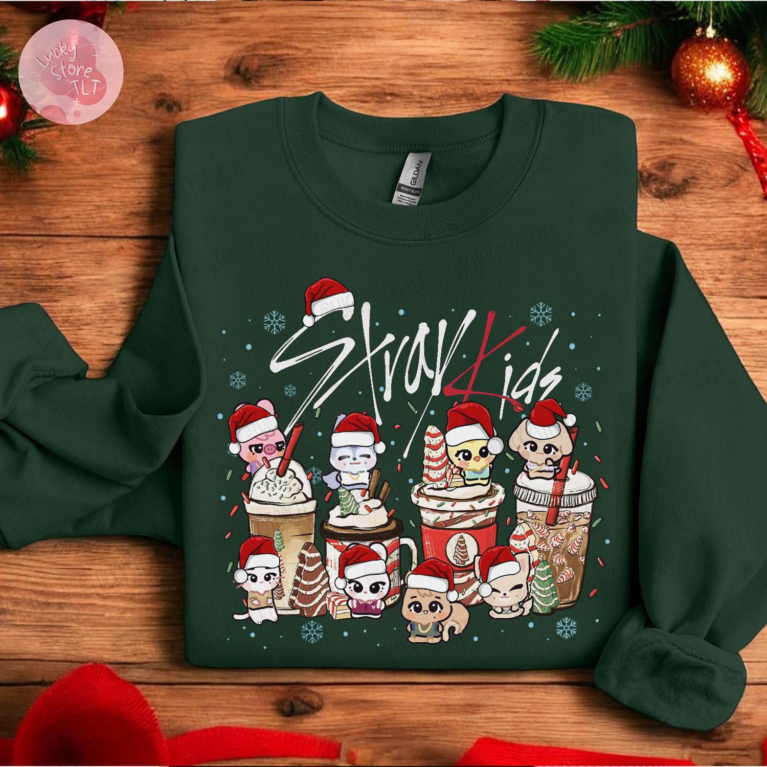 Christmas Stray Kids Member Group, SKZOO Characters Sweatshirt
