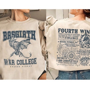 Double-Sided Fourth Wing Shirt, Basgiath War College Shirt, Basgiath War College Gift, Fourth Wing Shirt, Dragon Rider Shirt, Bookish Shirt