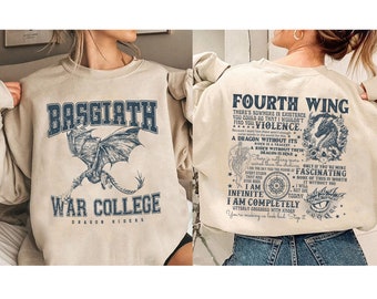 Double-Sided Fourth Wing Shirt, Basgiath War College Shirt, Basgiath War College Gift, Fourth Wing Shirt, Dragon Rider Shirt, Bookish Shirt