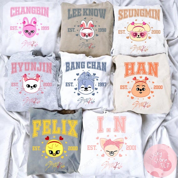 Valentine Stray Kids Member Group Hoodie, SKZOO Characters Tee