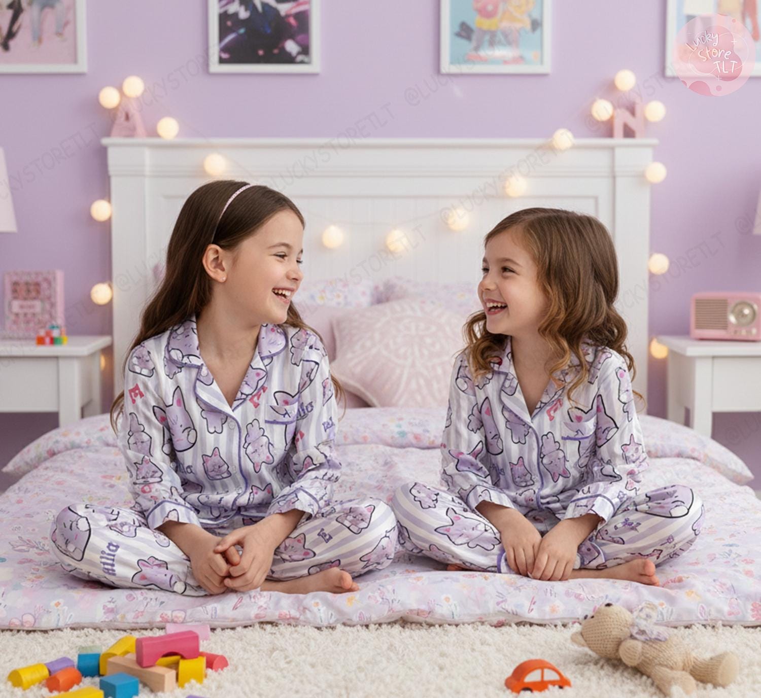 Personalized ATEEZ San Inspired Satin Pajamas, Custom Name K-pop