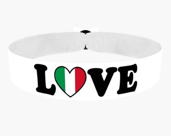 EURO 2024 - Pulsera de tela Love Italy blanca