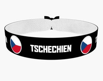 EURO 2024 - Tschechien runde Flaggen Stoffarmband