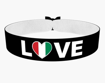 EURO 2024 - Pulsera de tela Love Hungría negra