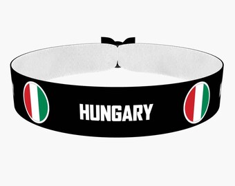 EURO 2024 - Pulsera de tela con bandera redonda de Hungría